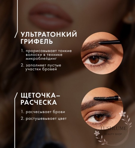 Олівець для брів механічний LUXVISAGE BROWISSIMO ultra slim super stay 24H